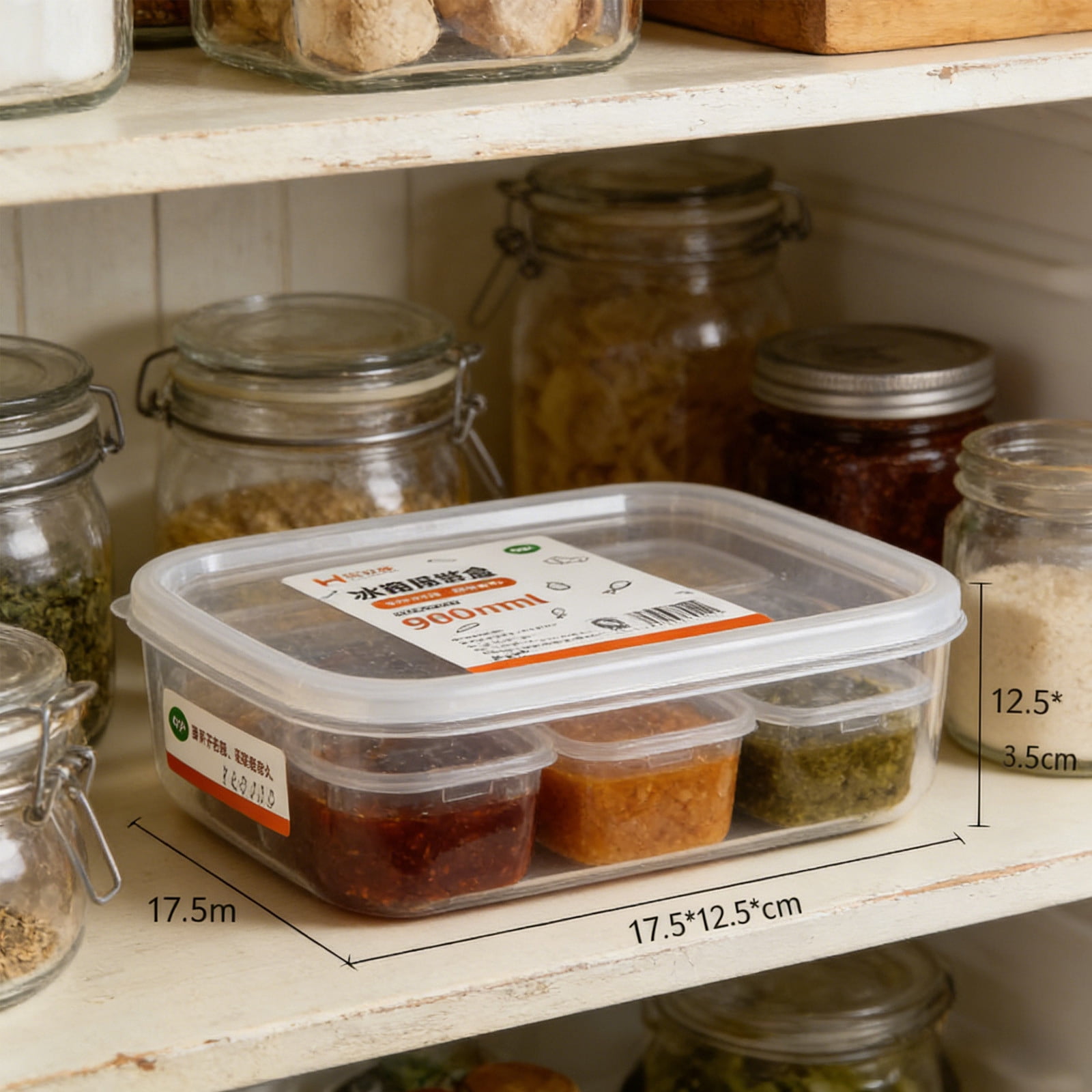 Small Food Containers with Lids, Transparent Rectangular Plastic Food Storage Containers for Kitchen, Keep Grains and Pulses Fresh, Airtight for Snacks and Dried Goods, AKLJWH - #04 Clear - 1PC