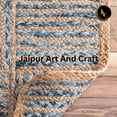 thumbnail image 3 of Jaipur Art And Craft Indian Handmade Denim Cotton Jute Rectangle Area Rug for Indoor (6x9 Sq ft), 3 of 7