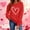 Red, variant on Itsame Long Sleeve Heart T-Shirts Women's Valentine's Sweatshirt Loose Crew Neck Tops Gray Size M