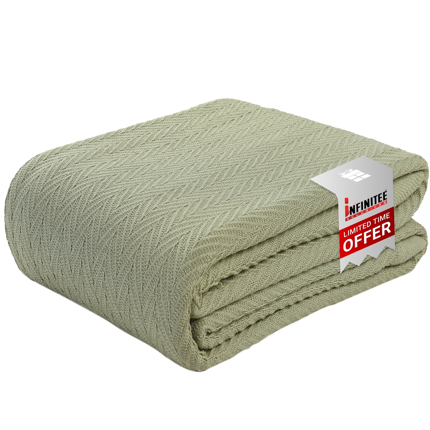 Infinitee Xclusives Luxurious Cotton Blanket Green Blanket Queen