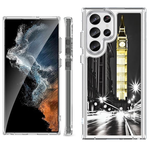 Shockproof Bumper Phone Case for Samsung Galaxy S23 Ultra 5G, by OneToughShield ® - London Night