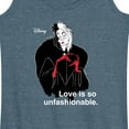thumbnail image 3 of Disney Villains - Cruella De Vil Love Unfasionable  - Women's Racerback Tank Top, 3 of 5