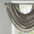 thumbnail image 3 of Madison Park Polyester Faux Silk Waterfall Embellished Valance in Charcoal, 3 of 6
