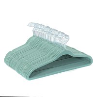 Better Homes & Gardens Nonslip Velvet Hangers Aqua Slate Pack of 50