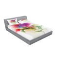 thumbnail image 2 of Ambesonne Flower Fitted Sheet & Pillow Sham Set, Blooming Orchid Pastel, Full, Multicolor, 2 of 2
