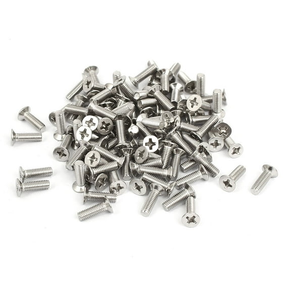 Uxcell M3x10mm Stainless Steel Countersunk Flat Head Cross Screw Bolts (100-pack)