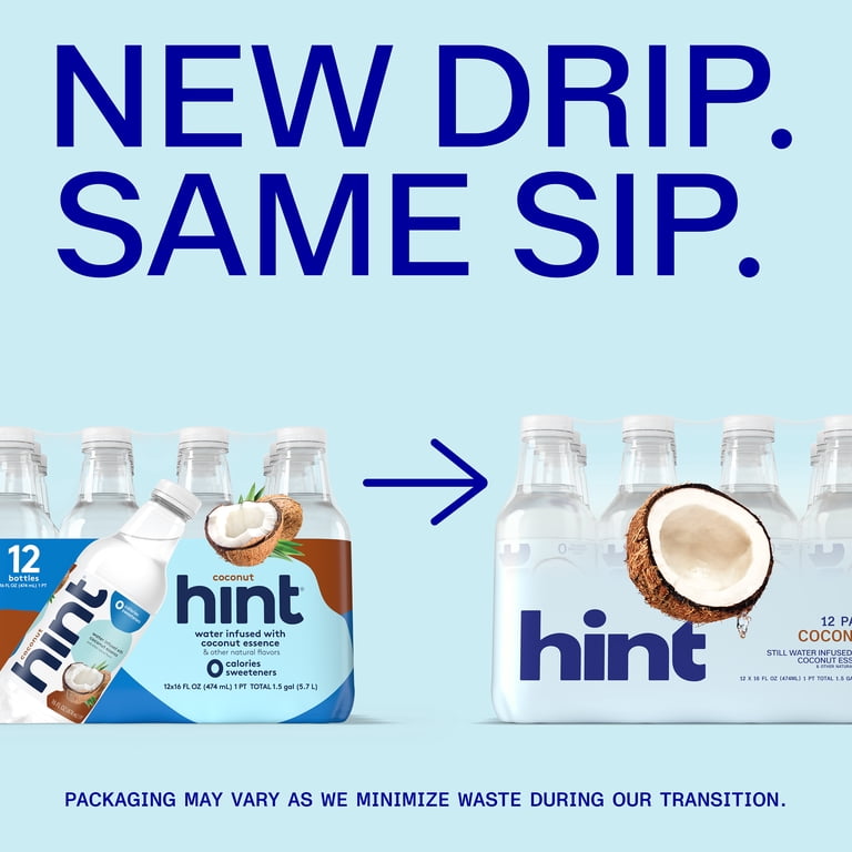 Hint Coconut Flavored Water, 16 fl oz Bottles, 12 Pack photo 2