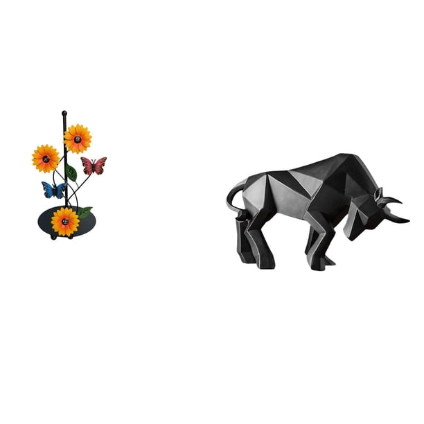 Dispensador De Toallas De Papel Con Forma De Toro, Soporte Vertical Antideslizante Para Pañuelos, Adorno De Estante, Escultura De Resina Moderna Y Coleccionable, Figura Abstracta Para La