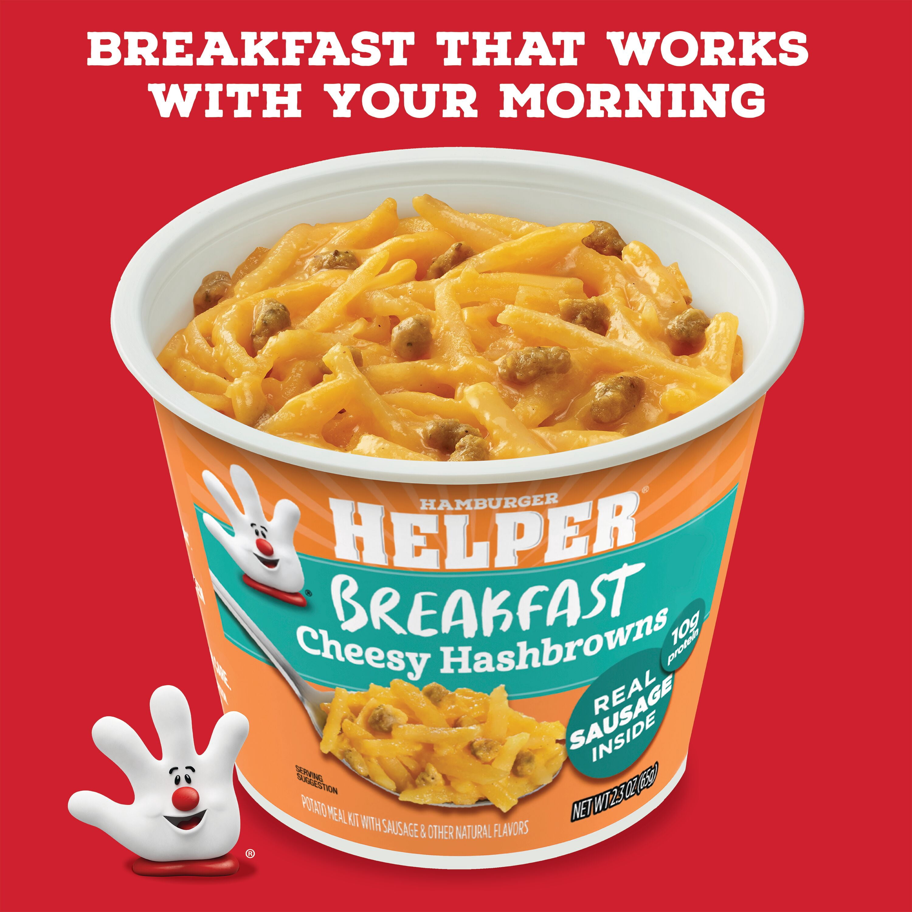 (6 pack) Helper Breakfast Cheesy Hashbrowns, 2.3 Oz Microwave Cup