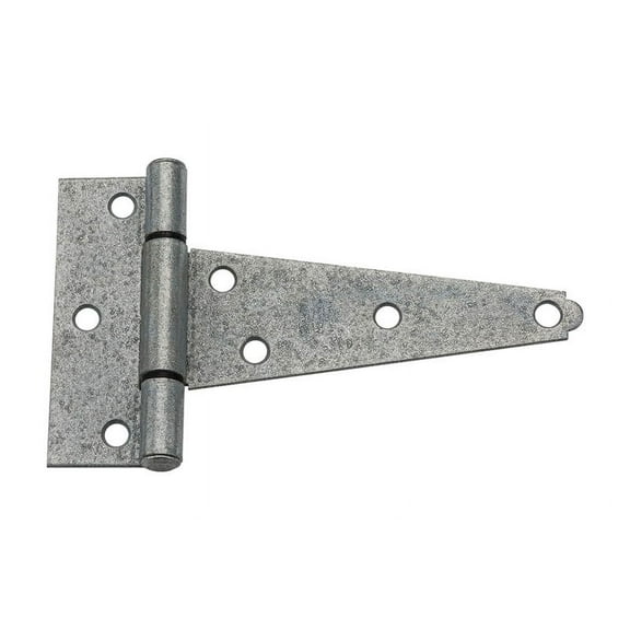 National Hardware N129-395 T-Hinge, 5 in H Frame Leaf, Steel, Galvanized, 48 lb