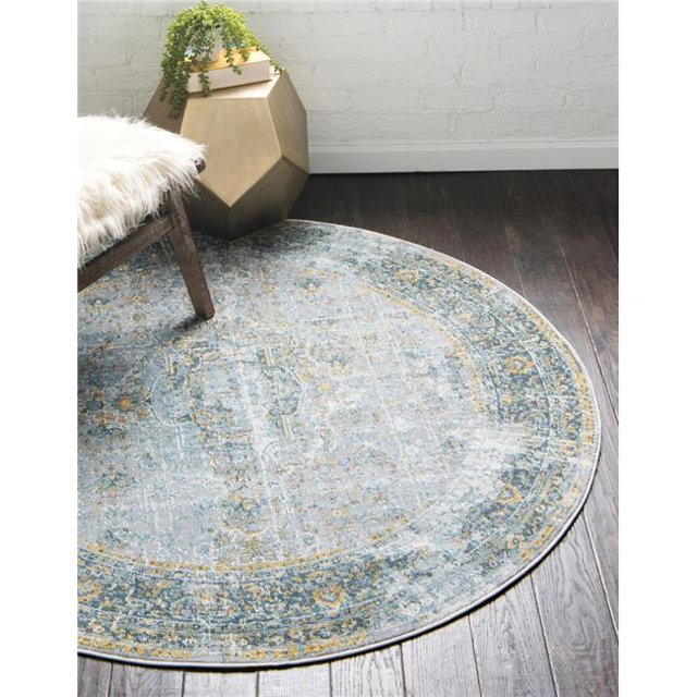 Unique Loom 3139614 5 Pi 5 Po x 5 Pi 5 Po Tapis Rond Fidel Baracoa&44; Gris