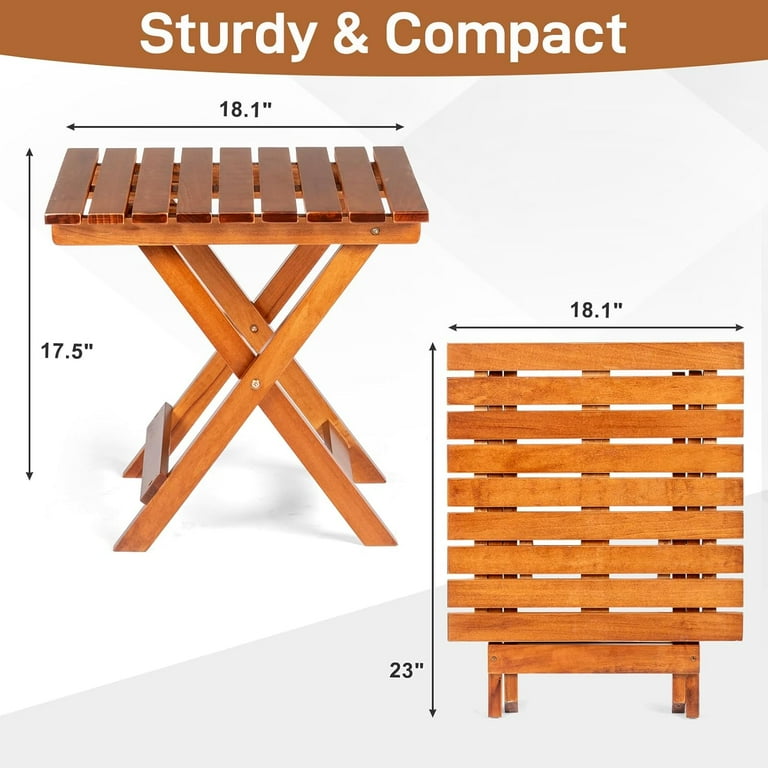 WAQ × DOORS　FOLDING WOOD TABLE WQQi Wood Folding Side Table, Portable & Lightweight Compact