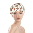 thumbnail image 3 of Disketp Red Mushrooms Shower Caps,Reusable Shower Cap For Women, Double Layer Waterproof Hair Cap, Large Size For All Hair Lengths,For Girls Spa Home Salon Use, 3 of 9