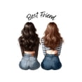 thumbnail image 3 of Adhesivos de pared de PVC Best Friend Cute Girls, vista trasera, 40 x 40 cm, 3 of 4