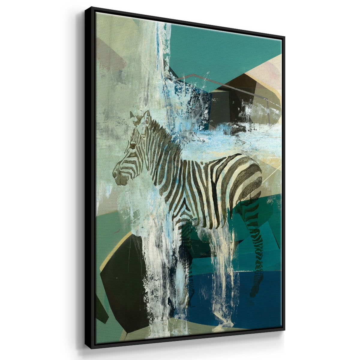Crossing the Lines Framed Premium Gallery Wrapped Canvas - Ready to Hang - 25 x 37 - Black Floating Frame