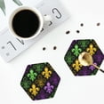 thumbnail image 5 of Bingfone Vintage Mardi Gras1 Leather Drinks Coasters With Set Of 6,Suitable For Home Kitchen,Coffee Cup Coasters Home Gift, 5 of 9