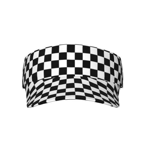 Sport Sun Visor Hats Black And White Checkered Adjustable Empty Top Baseball Cap Ball Caps For Women Men