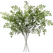 Coolmade 4Pack Artificial Plant Leaves Branches 43" Faux Leaf Spray Green Eucalytus Branches Artificial Greenery Stems Fake Ficus Twig Plants for Home Office Wedding Vase Decoration,Green
