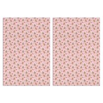 2 Pcs Funny Kitchen Towels,Pink Christmas Gingerbread Pattern Microfiber Dish Towels,Kitchen Tea Towels,Kitchen Towel Set (18" X 26")
