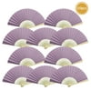 Quasimoon Paper Hand Fans for Women (9-Inch Premium, Lavender, 10-Pack) - Ideal for Wedding and Party Favors, Gifts, and Decorations