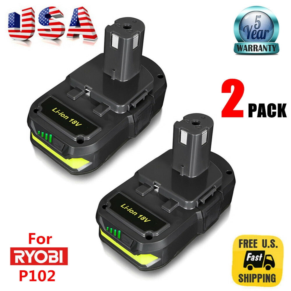 2X 18V P102 For RYOBI ONE PLUS P103 LITHIUM ION BATTERY P105 P122 18 VOLT 24WH