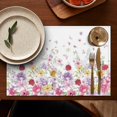 thumbnail image 4 of Pioneer Flower Floral Print Pattern Summer Placemats Table Placemats Set Of 6-Linen Kitchen Washable Placemats Table Mats 12x18 Inch Non-Slip Heat Resistant, 4 of 5