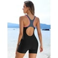 thumbnail image 3 of Asoul Womens Athletic One Piece Swimsuit Boyleg Sport Swimming Racerback Modest Bathing Suit, 3 of 5