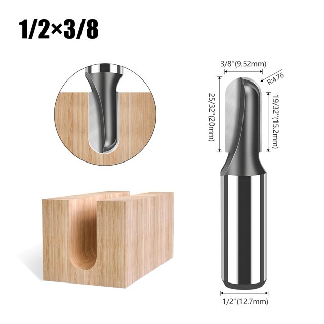 Ensemble de Bits de Routeur de Haute Qualité pour Professionnels de la Menuiserie avec 12mm 0.5Inx9.52mm