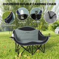 thumbnail image 4 of Double Camping Chair for Adults, Padded Folding Camp Chair for 2 Person with Armrest, Wine Glass Holder, Cup Holder, Carry Bag for Outdoor Sports, Picnics, Supports up to 552 lbs., 4 of 9