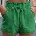 thumbnail image 2 of BLVB Womens Summer Fashion Shorts Elastic Waist Casual Loose Cutout Wide Leg Beach Shorts with Pockets, 2 of 5