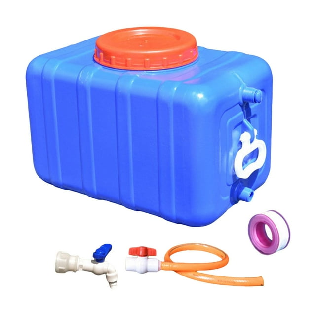 Almencla Contenant d'Eau de Camping Réutilisable avec Robinet et Tuyau pour Camping, Voiture, Randonnée Bleu 27,5 kg