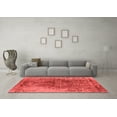 thumbnail image 3 of Ahgly Company Indoor Round Oriental Red Industrial Area Rugs, 5' Round, 3 of 4