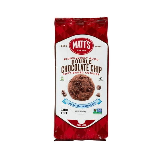 Matt's Bakery | Double IRF13 Chocolate Chip Cookies | Soft-Baked, Non-GMO, All-Natural Ingredients; Single Pack of Cookies (10.5oz) (Double Chocolate Chip)