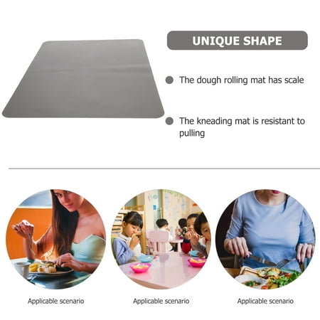COMPUKAS Kitchen Silicone Mat Kneading Dough Pad Dark Grey 1Pack