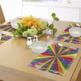 thumbnail image 4 of Ambesonne Pride Place Mats Set of 4, Vintage Radial Scratched, Standard Size, Multicolor, 4 of 6