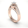 thumbnail image 2 of Genuine 1.25ct Round Cut Diamond Prong Bridal Rope Cathedral Halo Fancy Ring Anniversary Band Solid 18K Gold FG VS2, 2 of 3