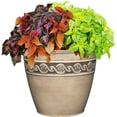 thumbnail image 3 of Classic Home 13" Round Concrete Grey Resin Corinthian Planter, 3 of 4