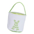 thumbnail image 2 of Cesta de conejito de Pascua, adorable decoración de Pascua, bolsa de huevos de Pascua, bolsas de mano de conejo, lona Verde, 2 of 9