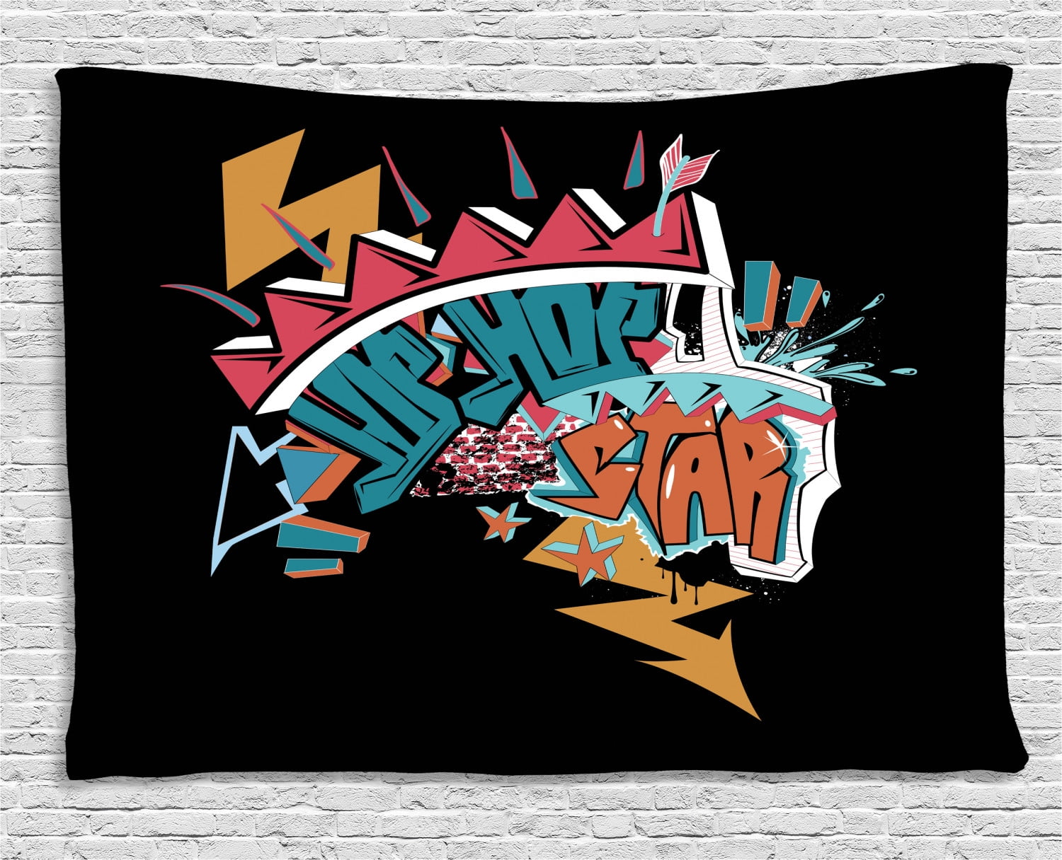 Hip Hop Tapestry, Underground Grafitti Style Hip Hop Star Lettering