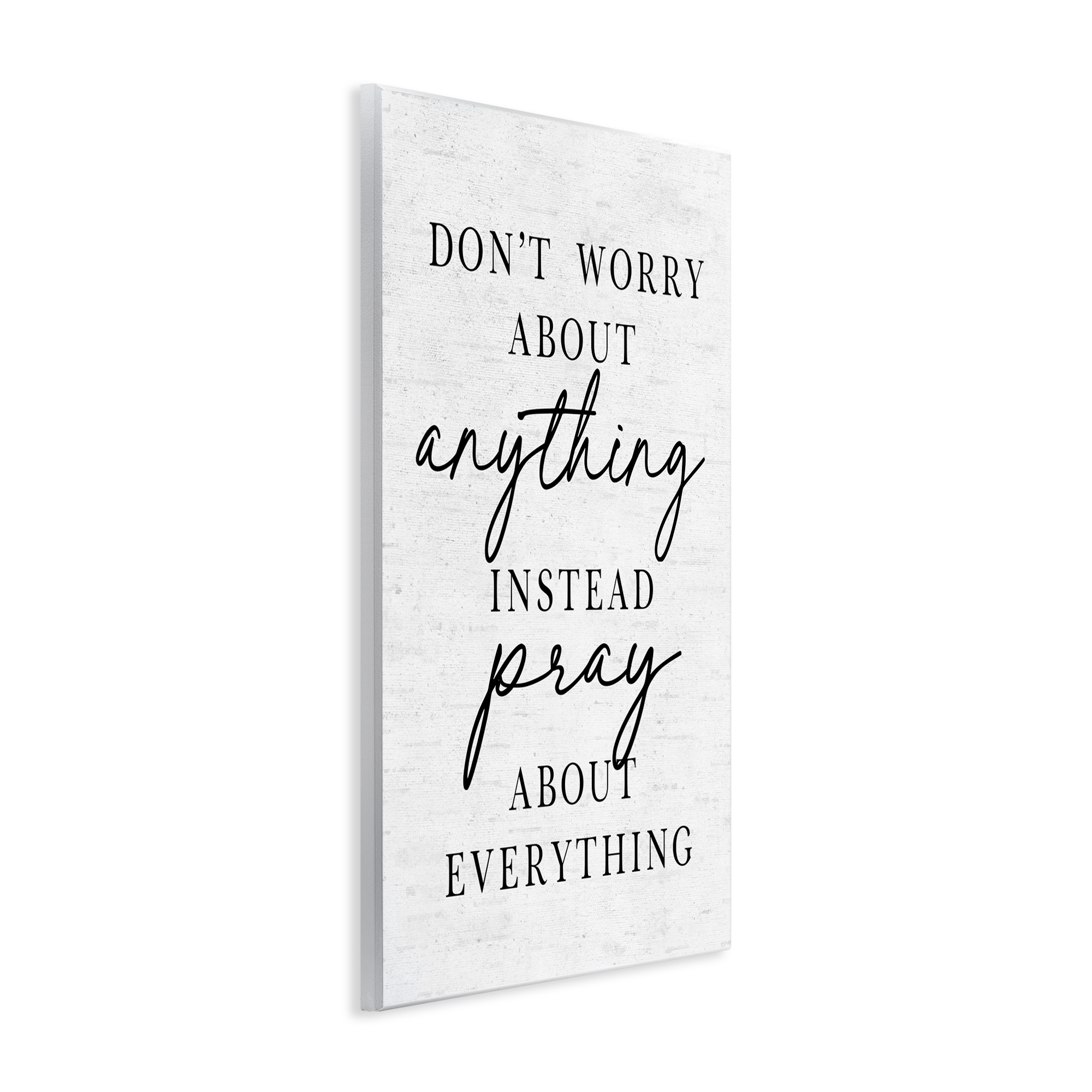 Pray Instead Of Worry Wall Plaque Art, design by Lettered and Lined