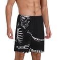 thumbnail image 2 of Xecao Skeleton Playing Xylophone Print Men's Sleepwear Shorts Pajama Bottom Lounge Short ,Nightwear with Convenient Pockets for Relaxed Home Wear-Medium, 2 of 6
