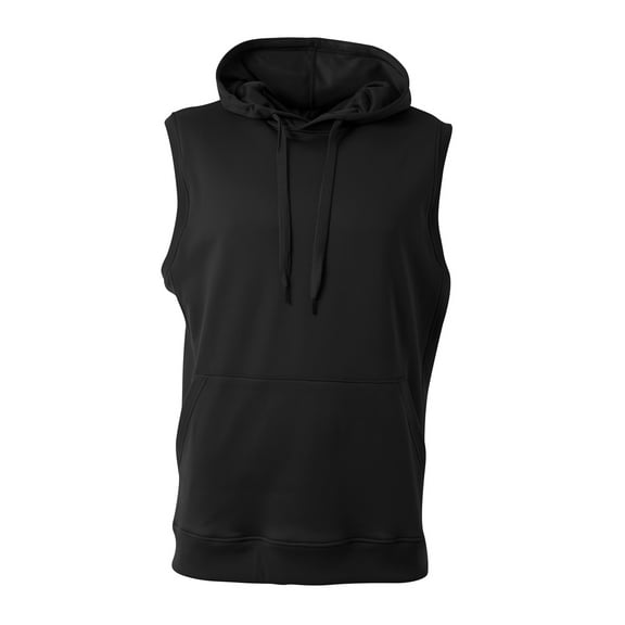 A4 Agility Sleeveless Tech Fleece Hoodie For Men in Black | N4002