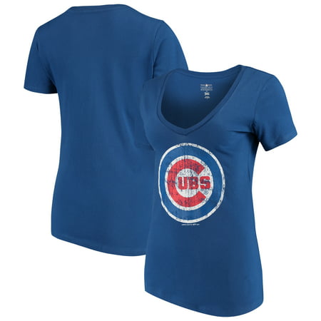 Women's 5th & Ocean by New Era Royal Chicago Cubs V-Neck Team (Best Photos Of Chicago)