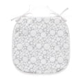 thumbnail image 1 of Art Deco Dining Chair Pad, Abstract Geometric Pattern with Modernistic Rounds and Lines Simplicity, Water Resistant Pillow with Straps for Seats, 2 Pieces Set, Pale Grey and White, by Ambesonne, 1 of 5