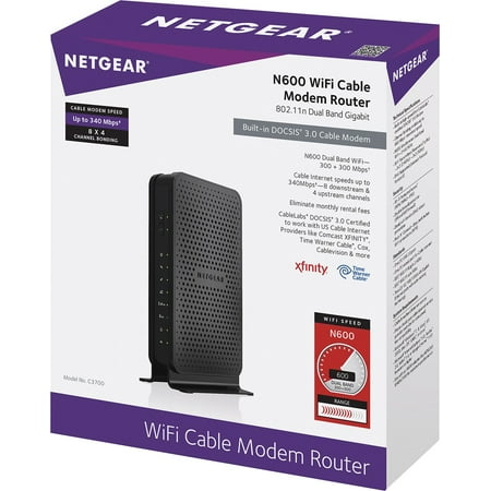 Refurbished NETGEAR C3700-100NAS N600 Dual-Band Router with DOCSIS 3.0 Cable Modem - (The Best Dsl Modem Router Combo)