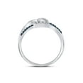 thumbnail image 4 of FB Jewels 10kt White Gold Womens Round Blue Color Enhanced Diamond Captured Heart Ring 1/10 Cttw, 4 of 4