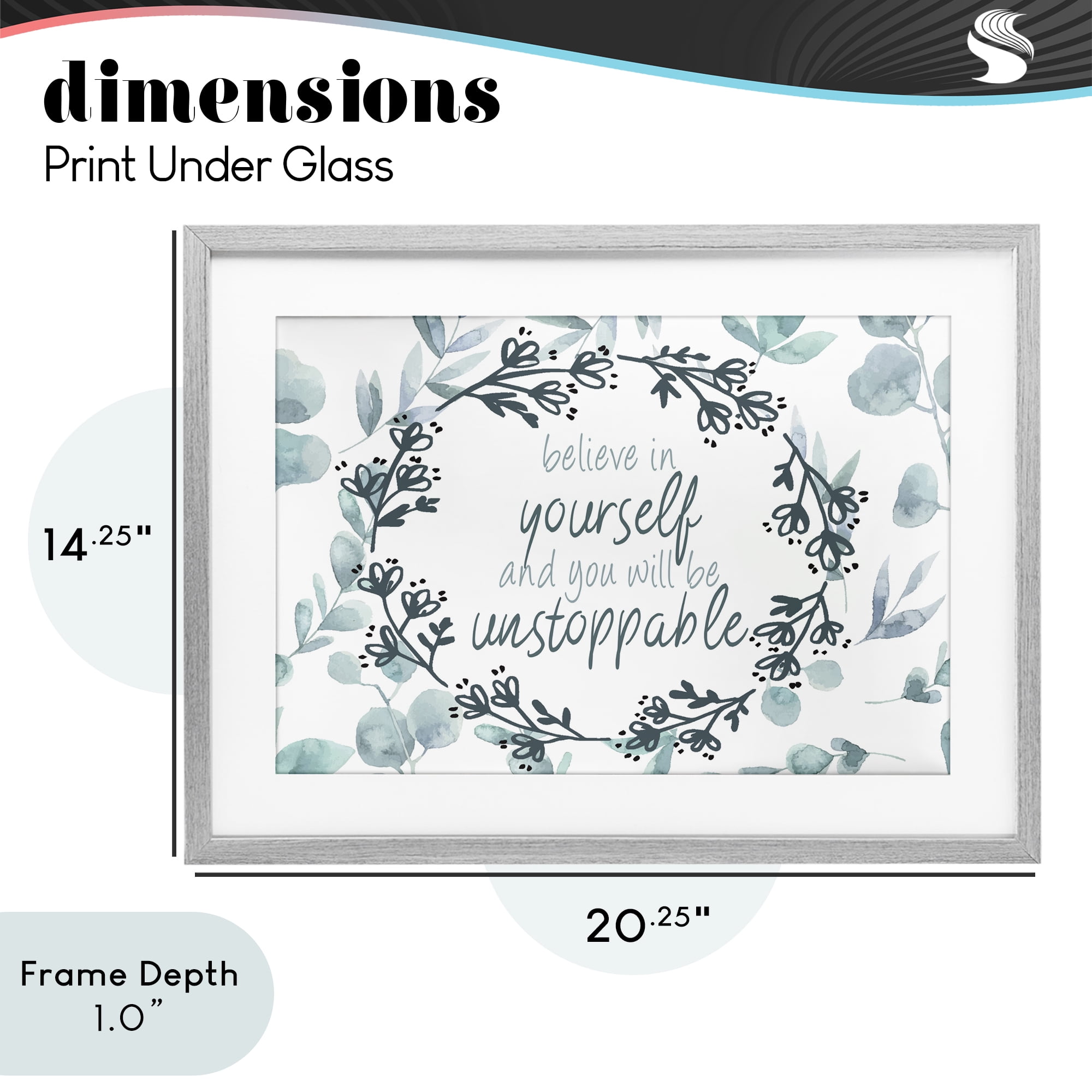 Stupell Industries You Will Be Unstoppable Gray Framed Print Under Glass, design by Kim Allen