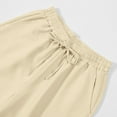 thumbnail image 3 of Fashion YLSDY Men's Casual Shorts Elastic Waist Drawstring Wide Leg Light Weight Loose Fit Comfy Summer Beach Shorts with Pockets Beige XXXL, 3 of 5
