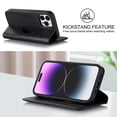 thumbnail image 4 of Funda antirrobo con cierre magnético para iPhone 14 Pro, compatible con carga magnética, piel sintética y TPU, diseño tipo billetera, ranuras para tarjetas, 4 of 5