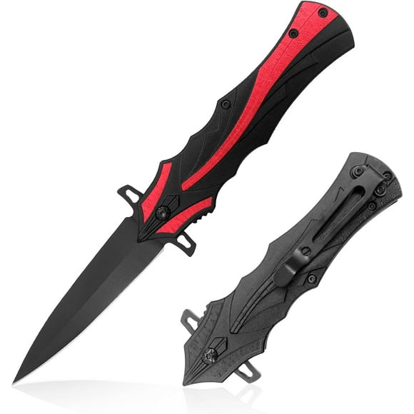 Folding Knife Pocket Knife with Pocket Clip, 3Cr13 Stainless Steel Blade, Survival Knife for Outdoor Camping Hunting Hiking
